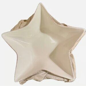 NEW Pottery Barn Star Serving Bowl | NWOT White Ivory Rustic Stoneware Bowl